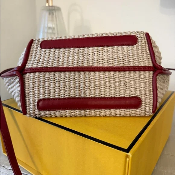 Ree Projects Anne tote mini- Red and Tan Woven Crossbody Bag - Picture 7 of 7